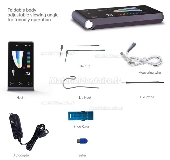 Localisateur d'apex dentaire R7 Mini avec règle endodontique